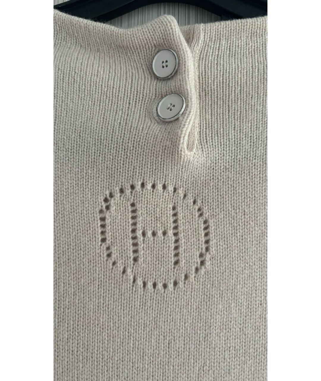 HERMES Бежевое кашемировое повседневное платье, фото 3