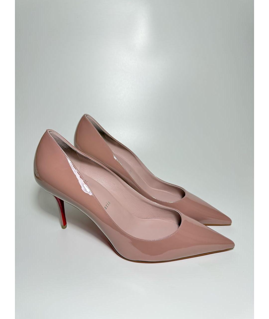 CHRISTIAN LOUBOUTIN Бежевые туфли из лакированной кожи, фото 4