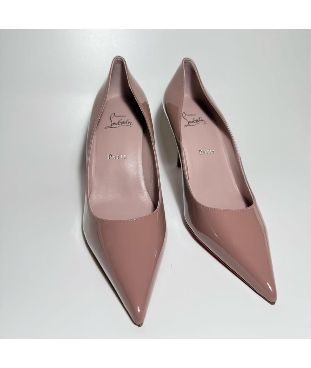 CHRISTIAN LOUBOUTIN Бежевые туфли из лакированной кожи, фото 3