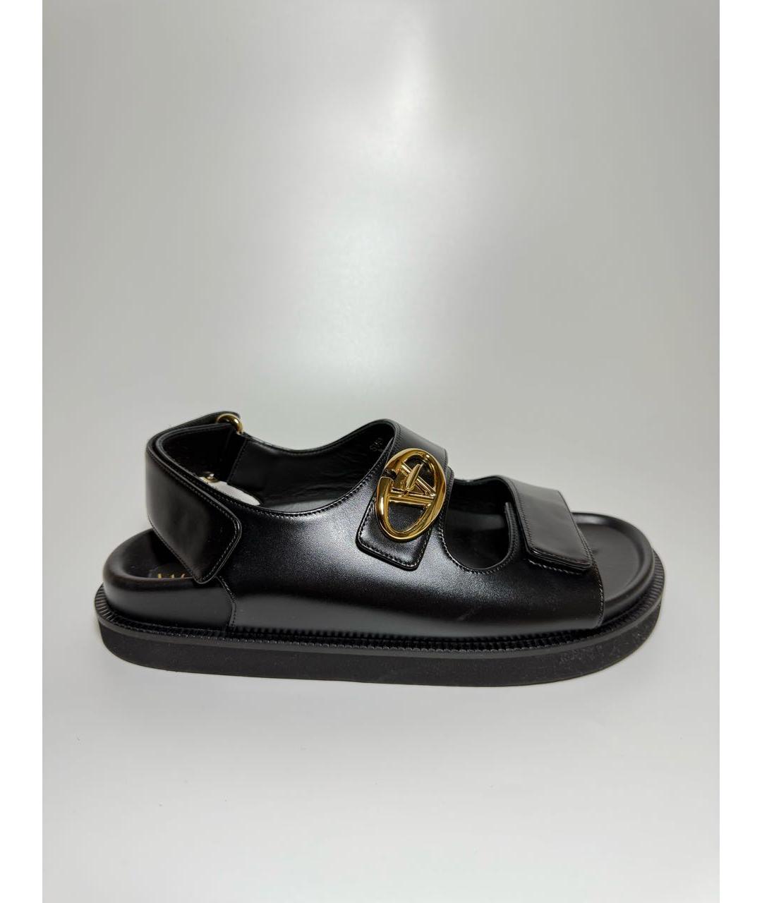 VALENTINO Черные кожаные босоножки, фото 8
