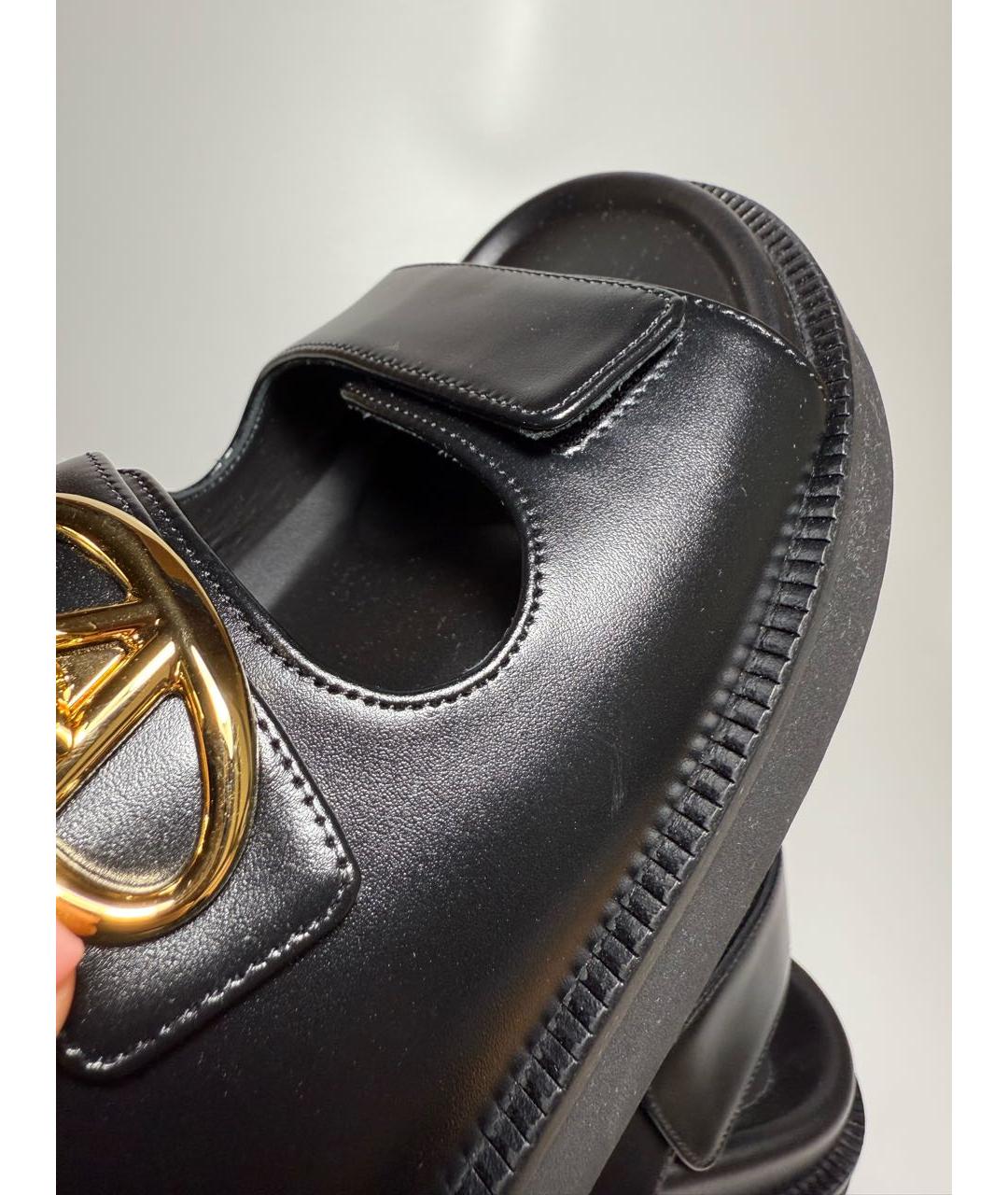VALENTINO Черные кожаные босоножки, фото 6