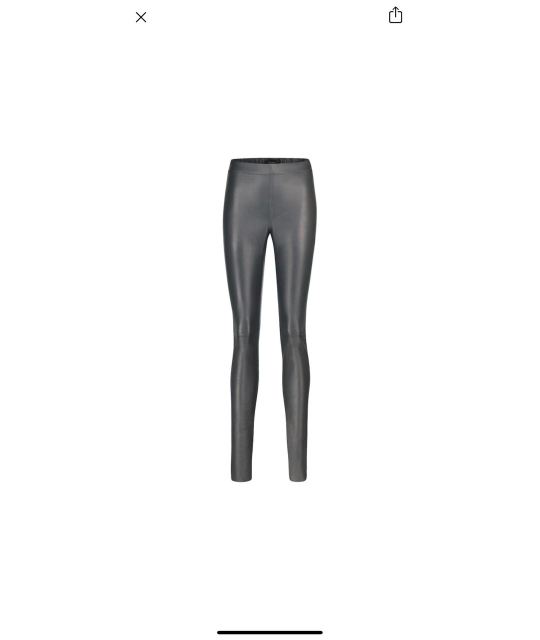 JOSEPH Серые кожаные леггинсы и велосипедки, фото 6