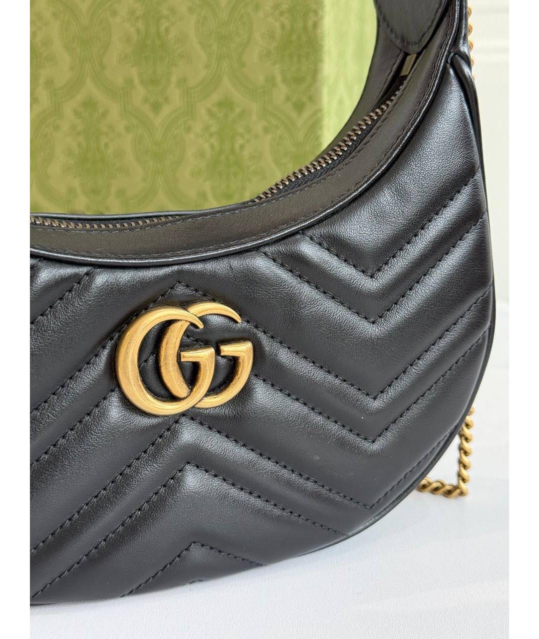 GUCCI Черная кожаная сумка с короткими ручками, фото 5