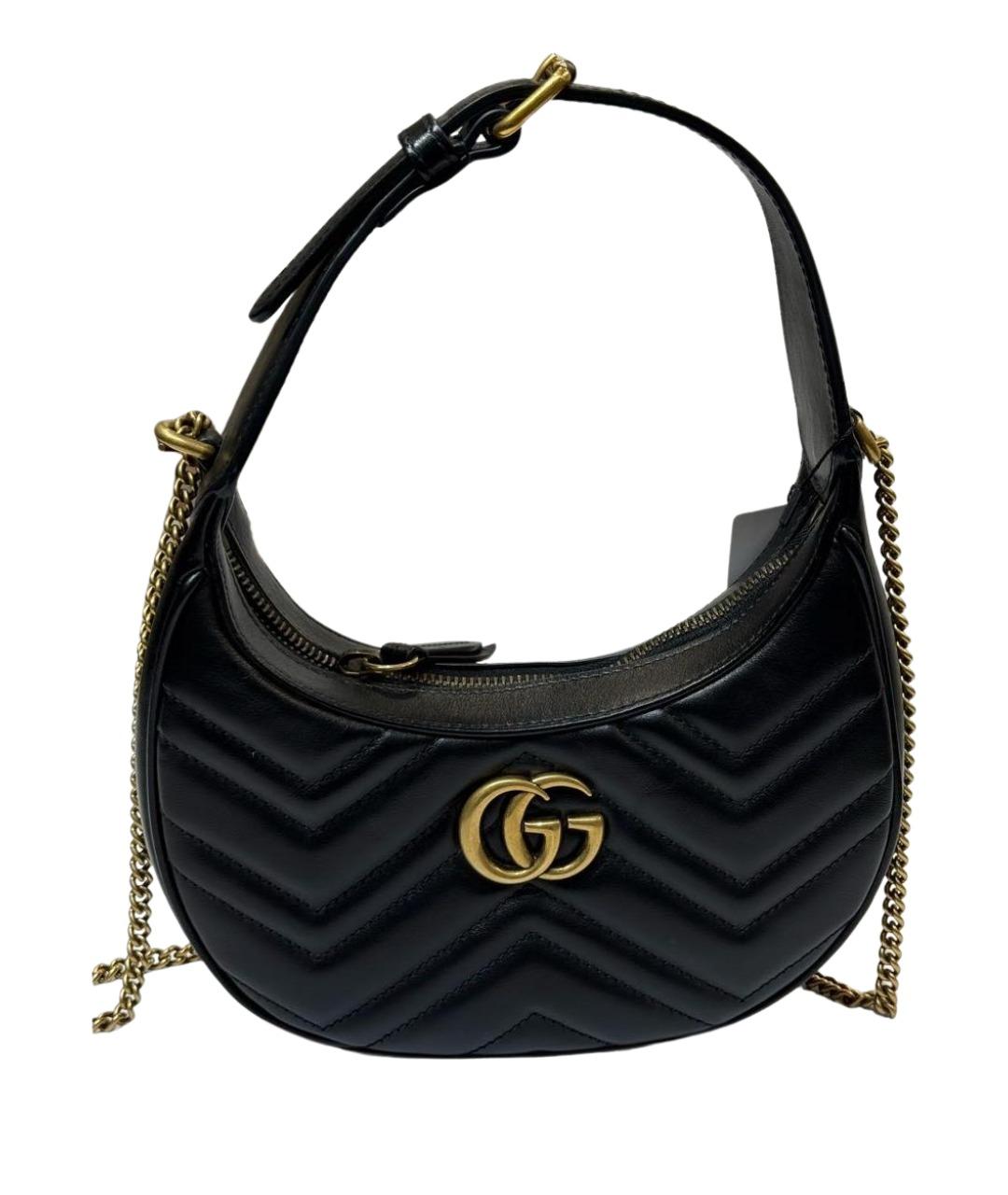 GUCCI Черная кожаная сумка с короткими ручками, фото 1