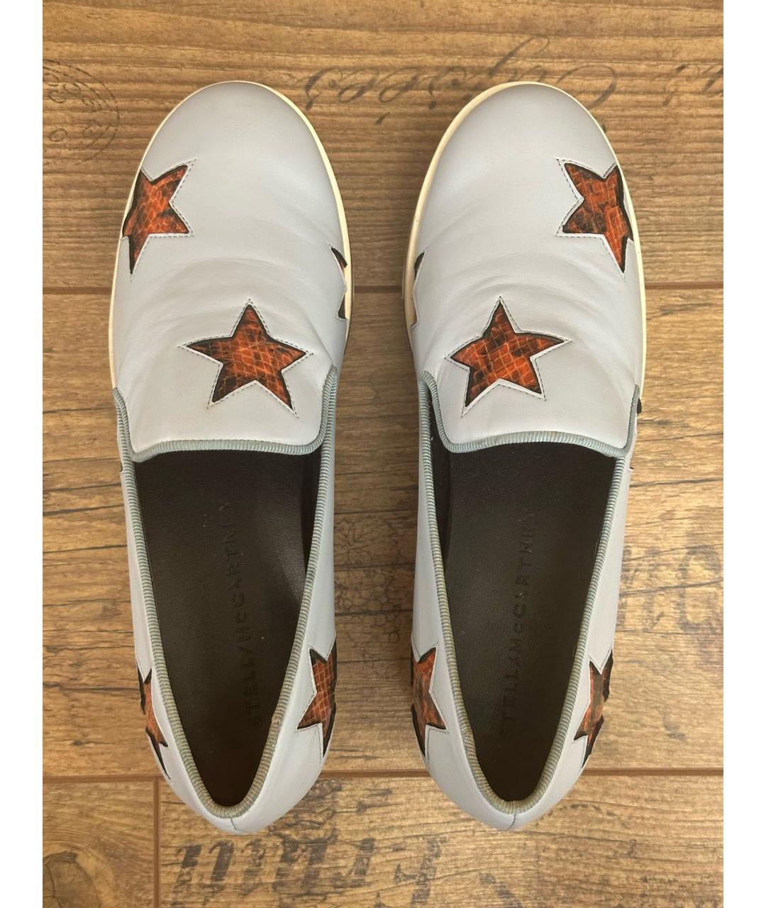 STELLA MCCARTNEY Голубые кожаные слипоны, фото 3