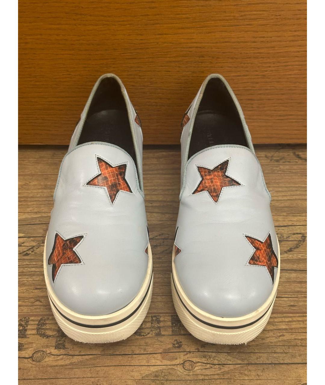 STELLA MCCARTNEY Голубые кожаные слипоны, фото 2