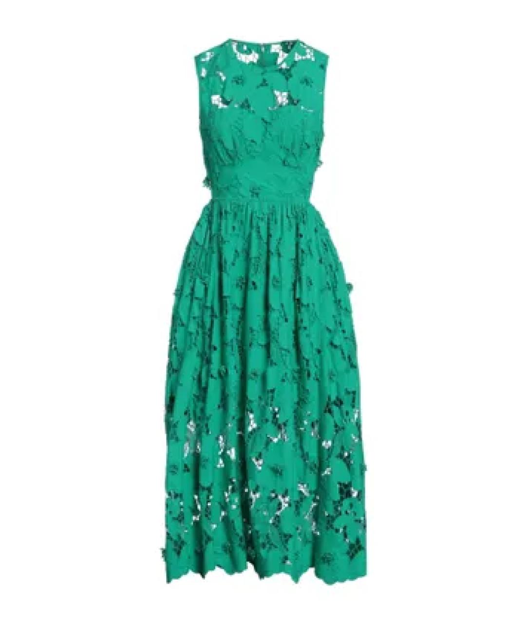 SELF-PORTRAIT Зеленые хлопковое платье, фото 1