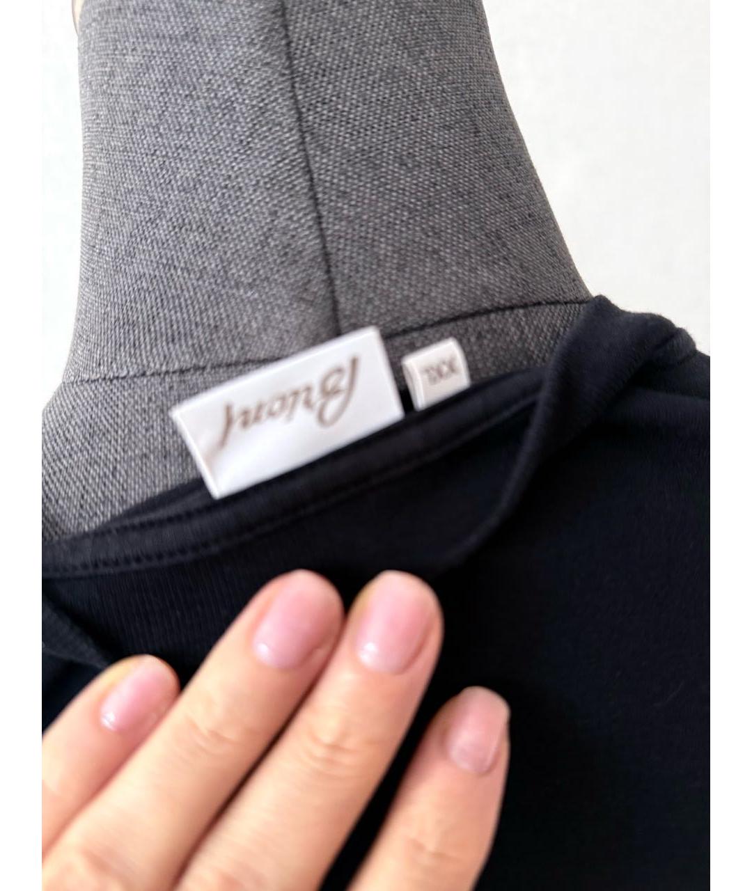 BRIONI Темно-синяя хлопко-эластановая футболка, фото 4