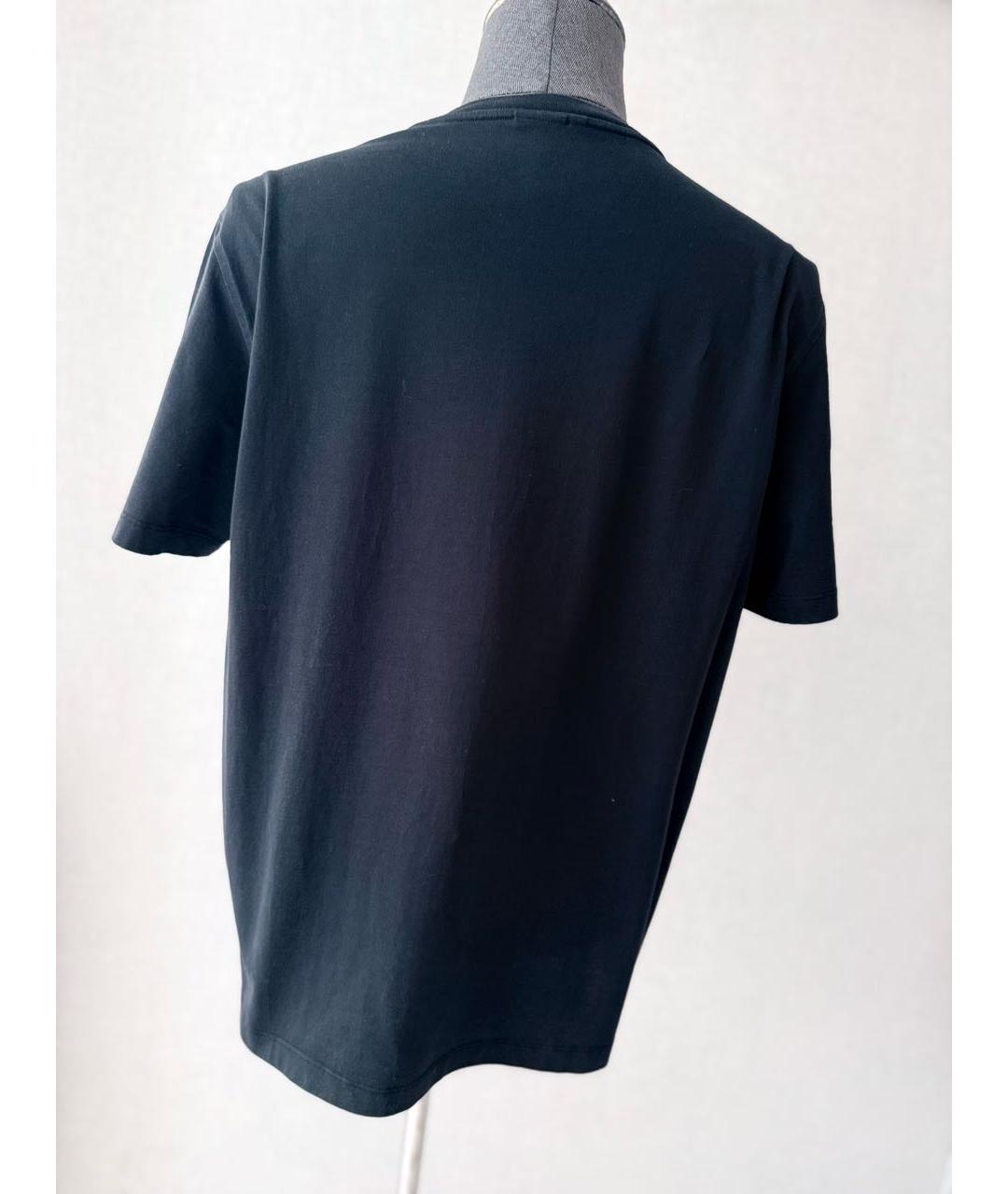BRIONI Темно-синяя хлопко-эластановая футболка, фото 2