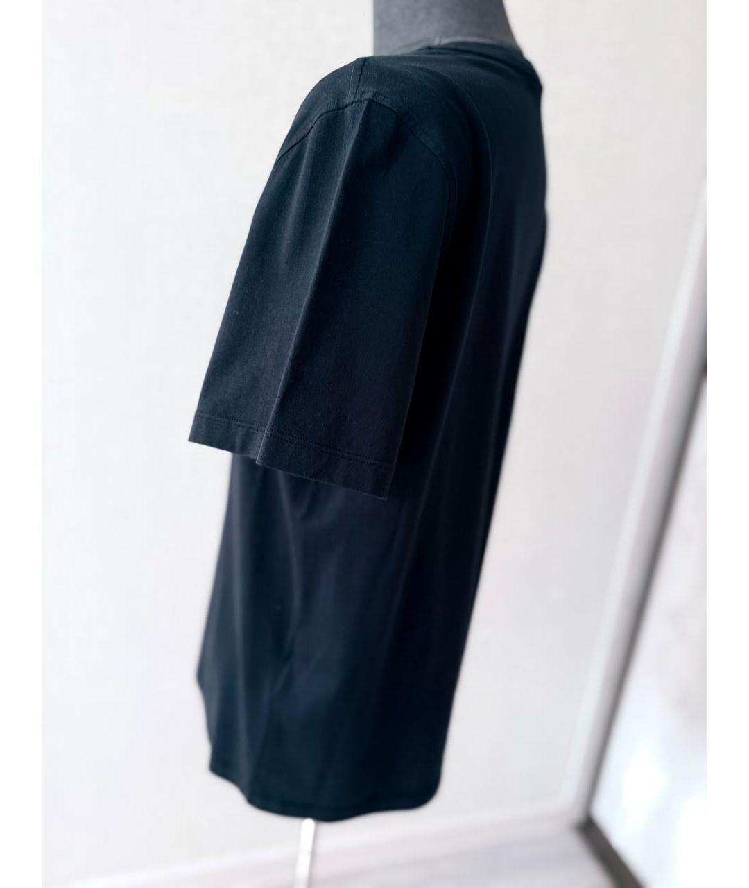 BRIONI Темно-синяя хлопко-эластановая футболка, фото 3