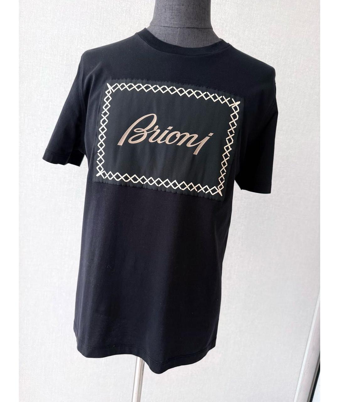 BRIONI Темно-синяя хлопко-эластановая футболка, фото 5