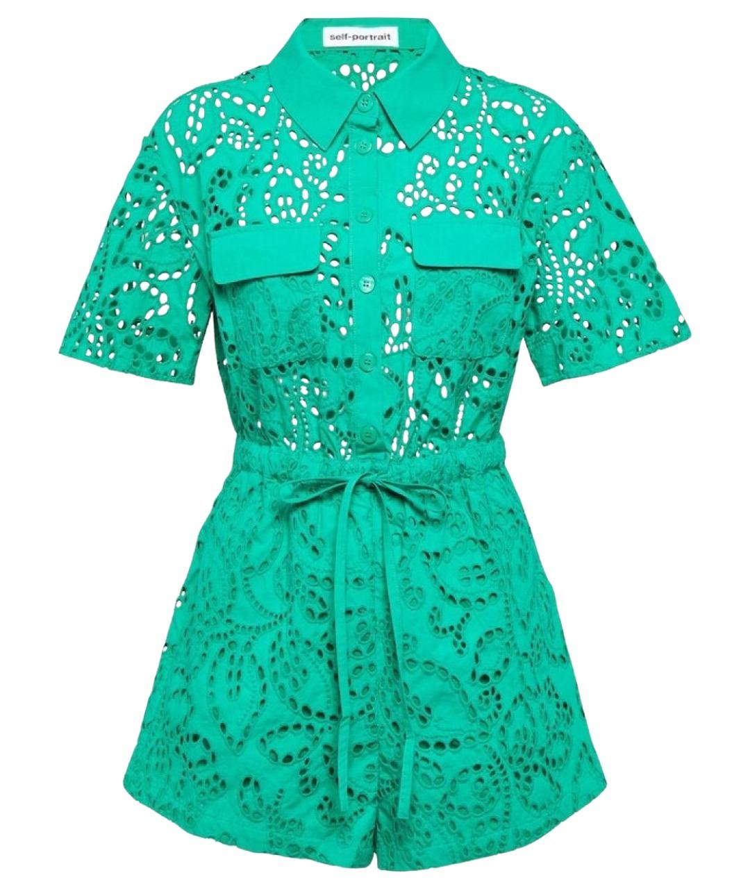 SELF-PORTRAIT Зеленый хлопковый комбинезон, фото 1