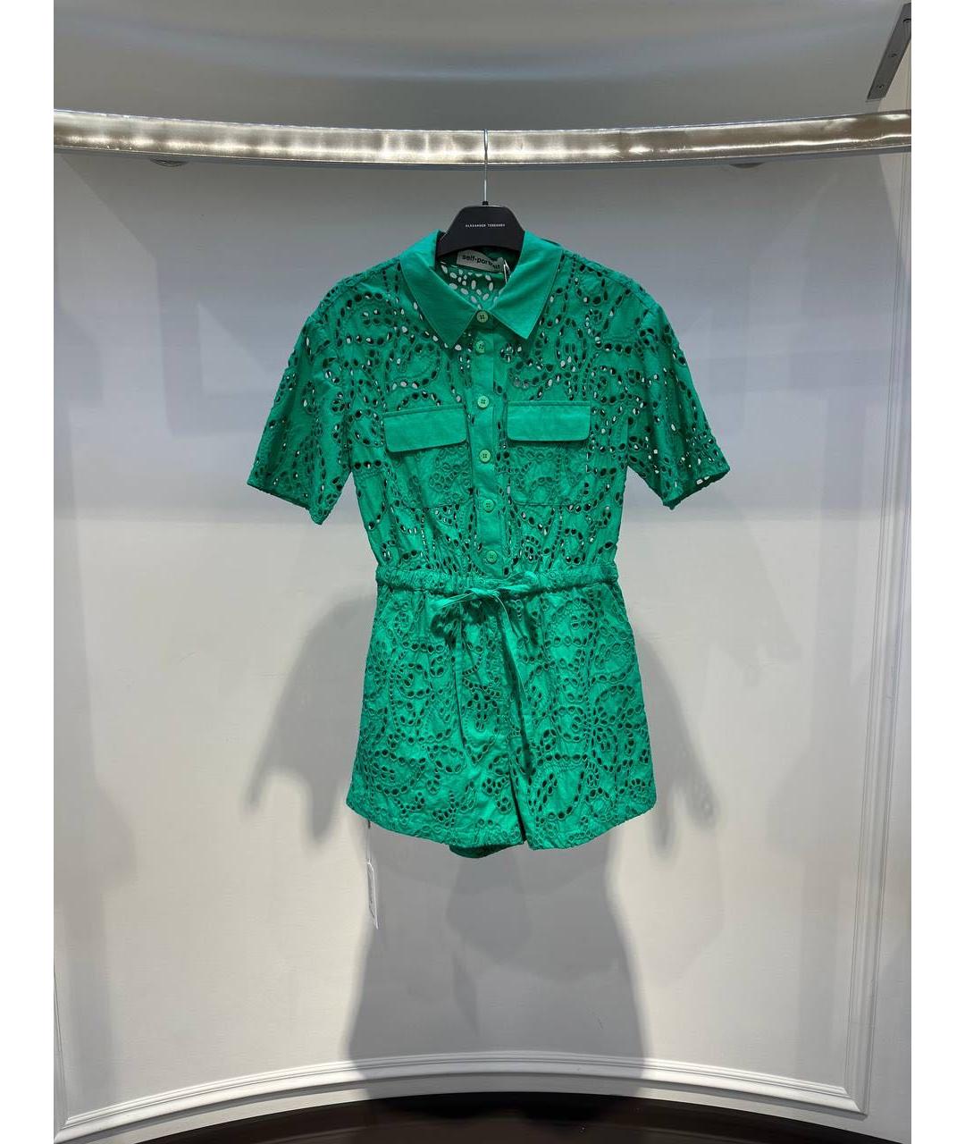 SELF-PORTRAIT Зеленый хлопковый комбинезон, фото 2