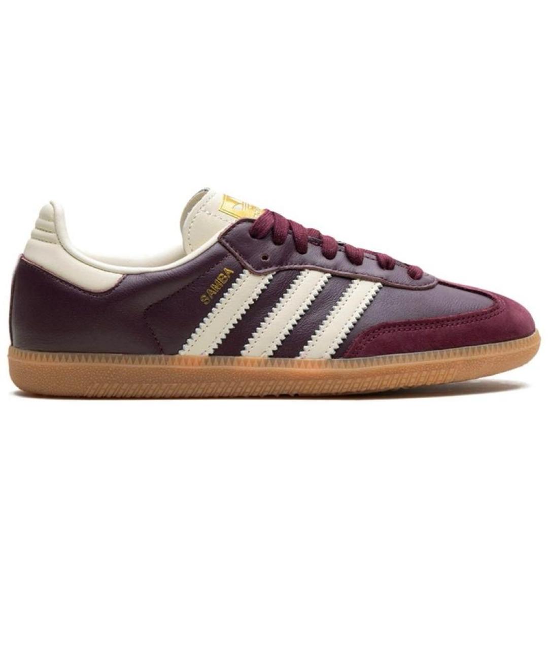 ADIDAS Бордовые кожаные кроссовки, фото 5