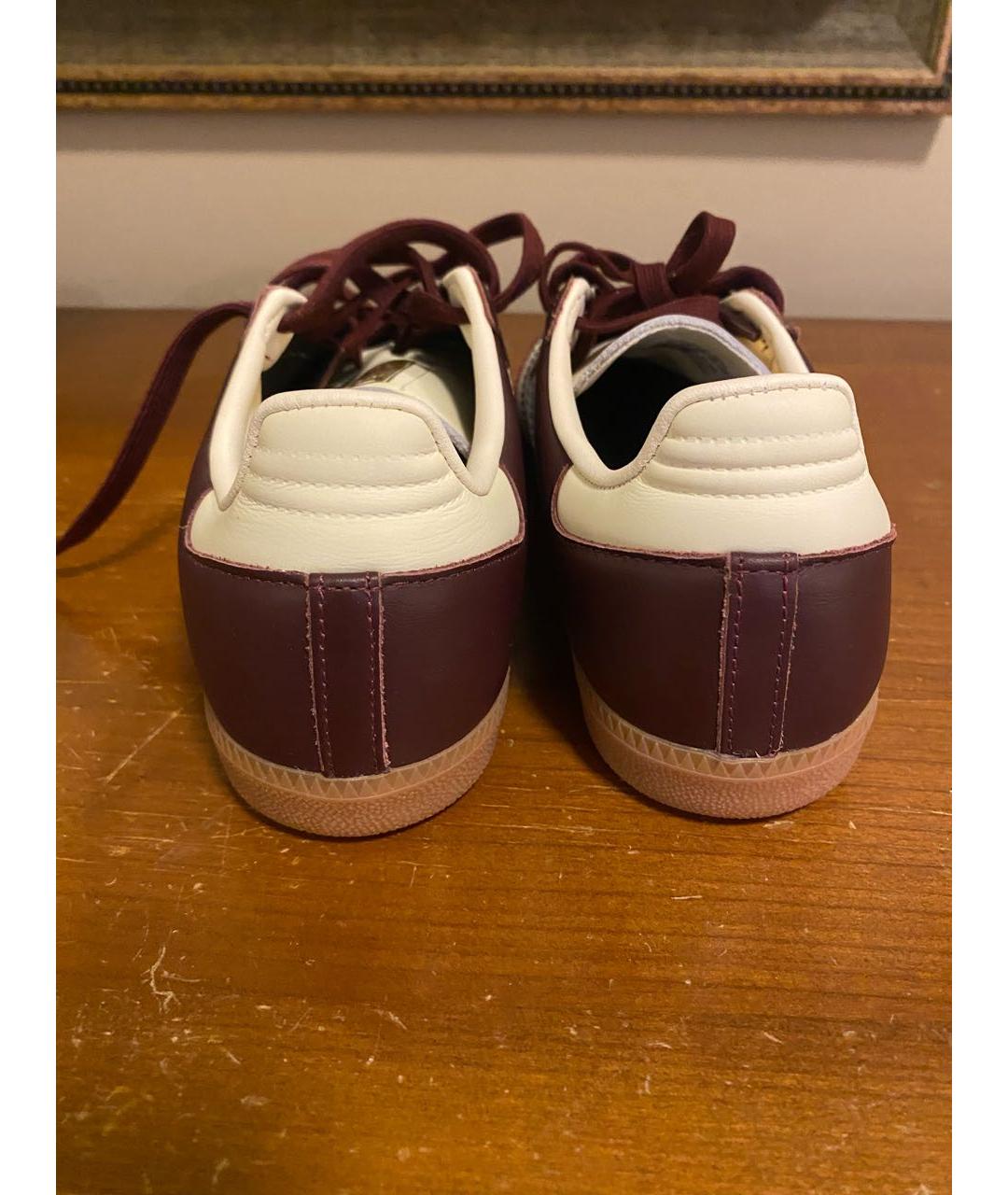 ADIDAS Бордовые кожаные кроссовки, фото 4