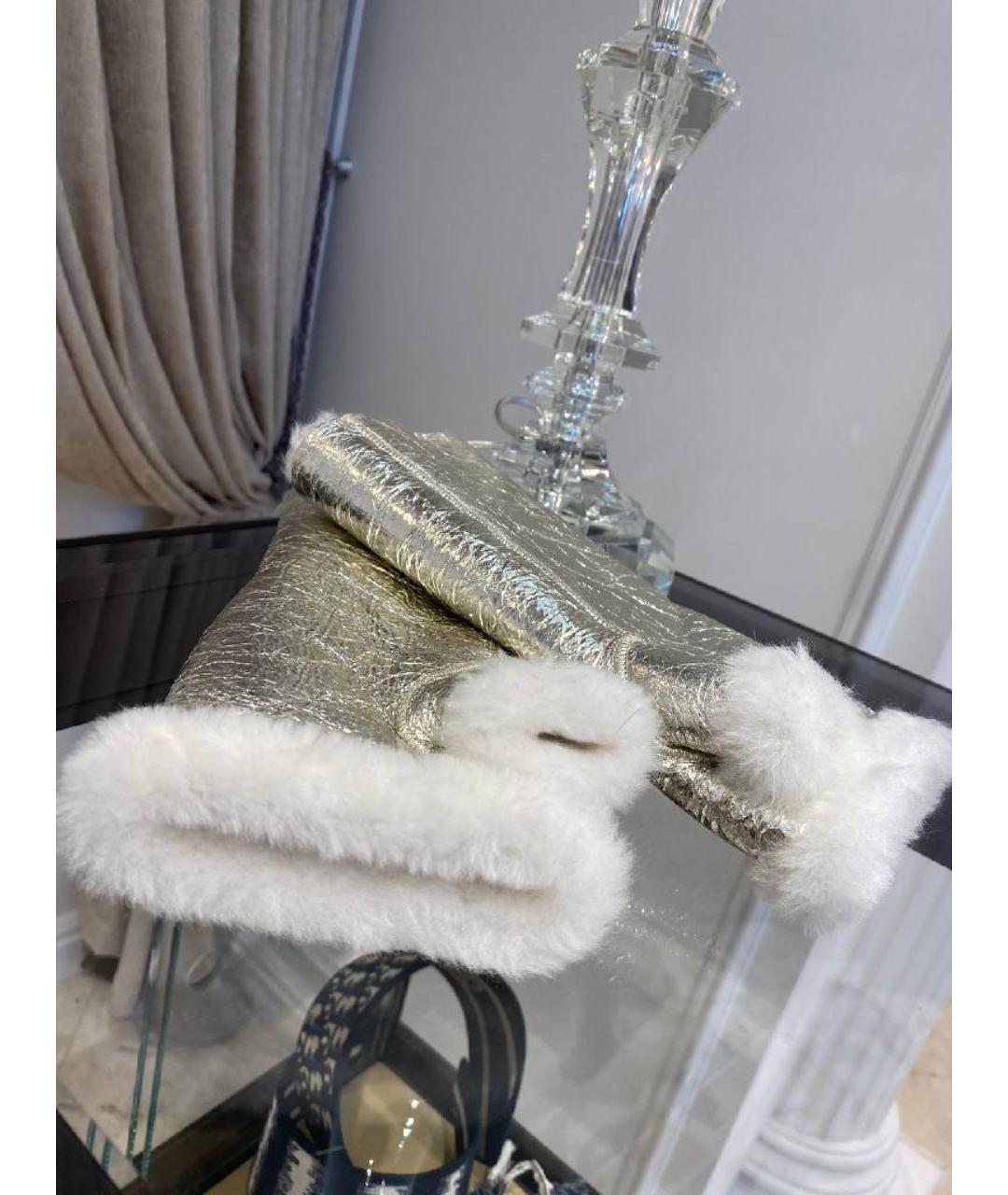 YVES SALOMON Серебряные шерстяные перчатки, фото 2