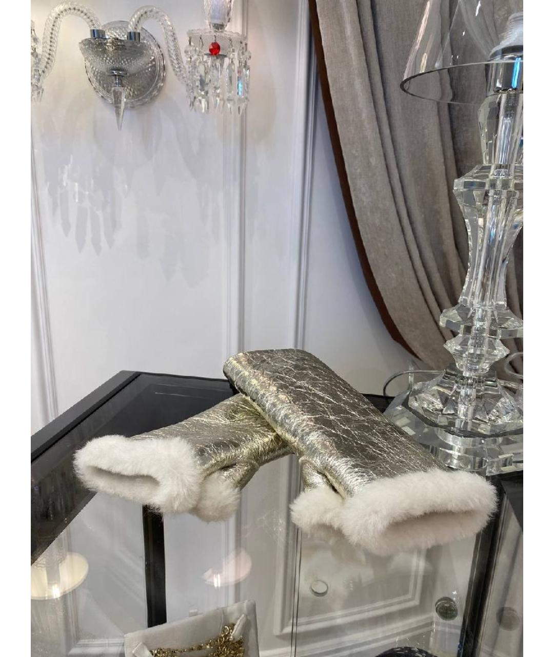 YVES SALOMON Серебряные шерстяные перчатки, фото 3