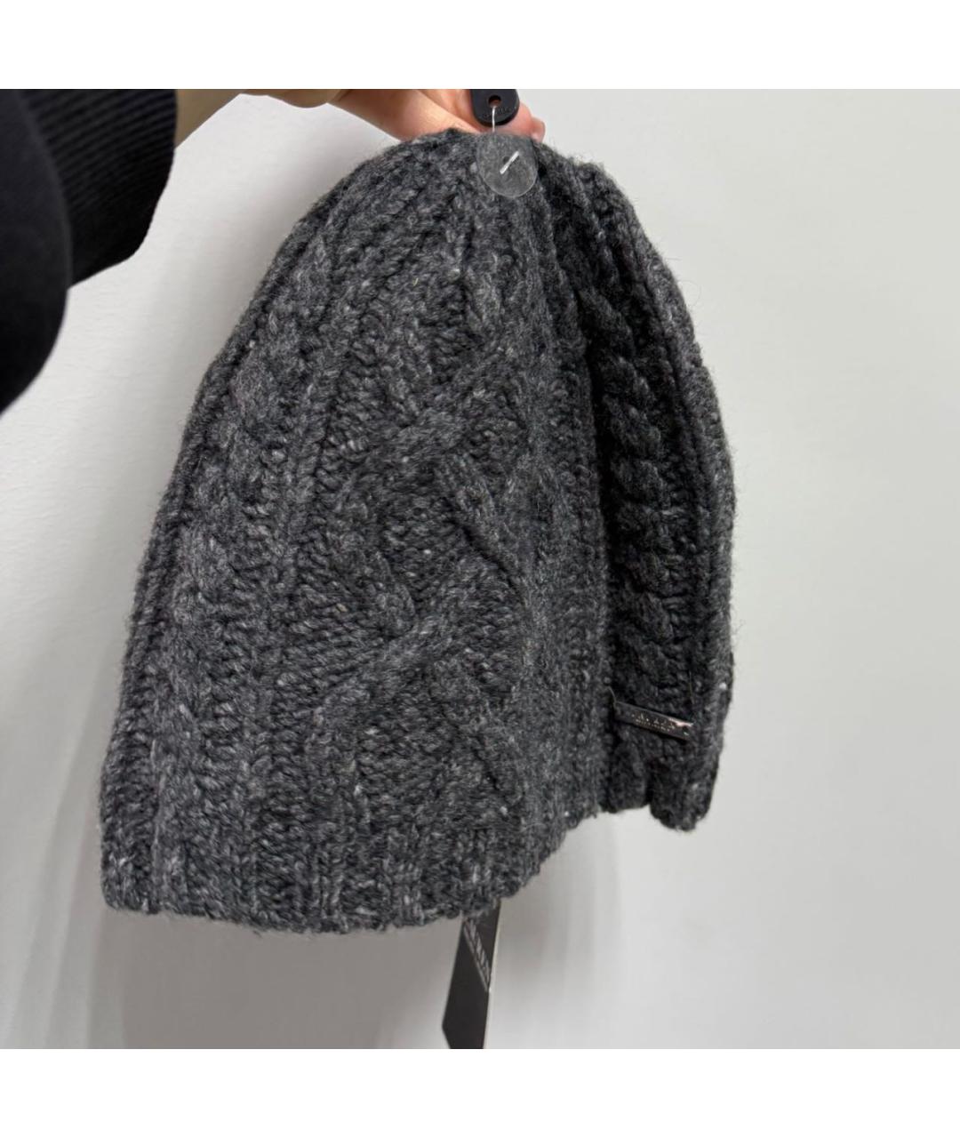 POLO RALPH LAUREN Серая шерстяная шапка, фото 2