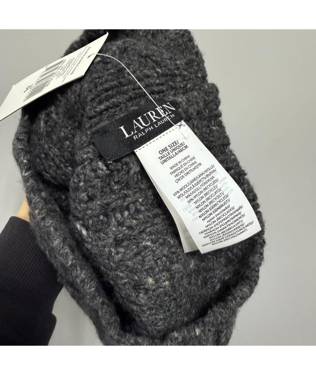 POLO RALPH LAUREN Серая шерстяная шапка, фото 5