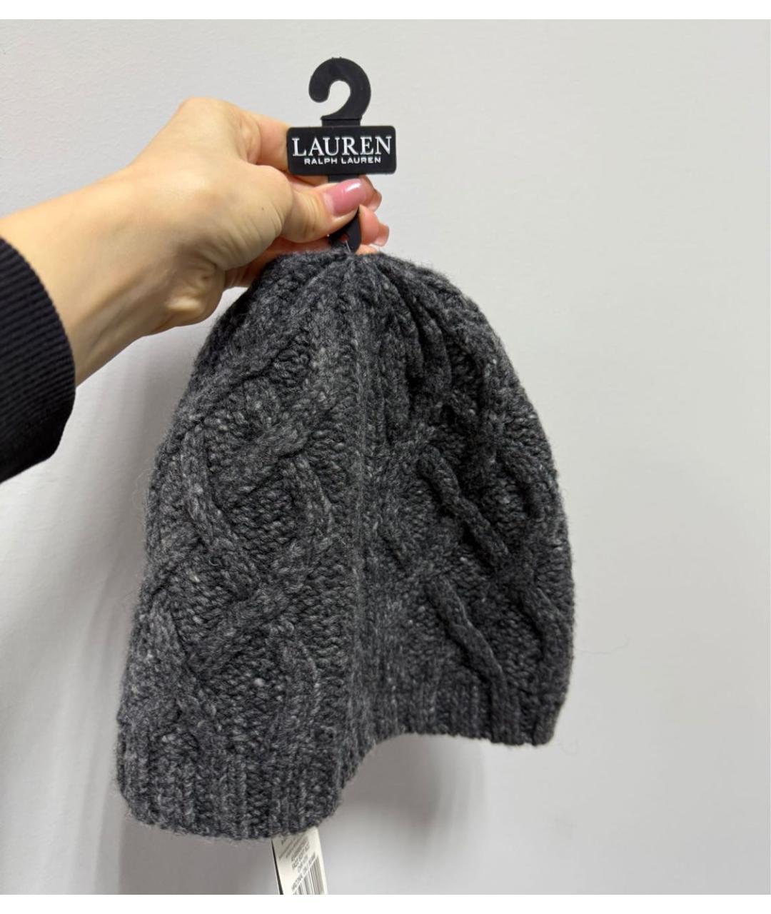 POLO RALPH LAUREN Серая шерстяная шапка, фото 3
