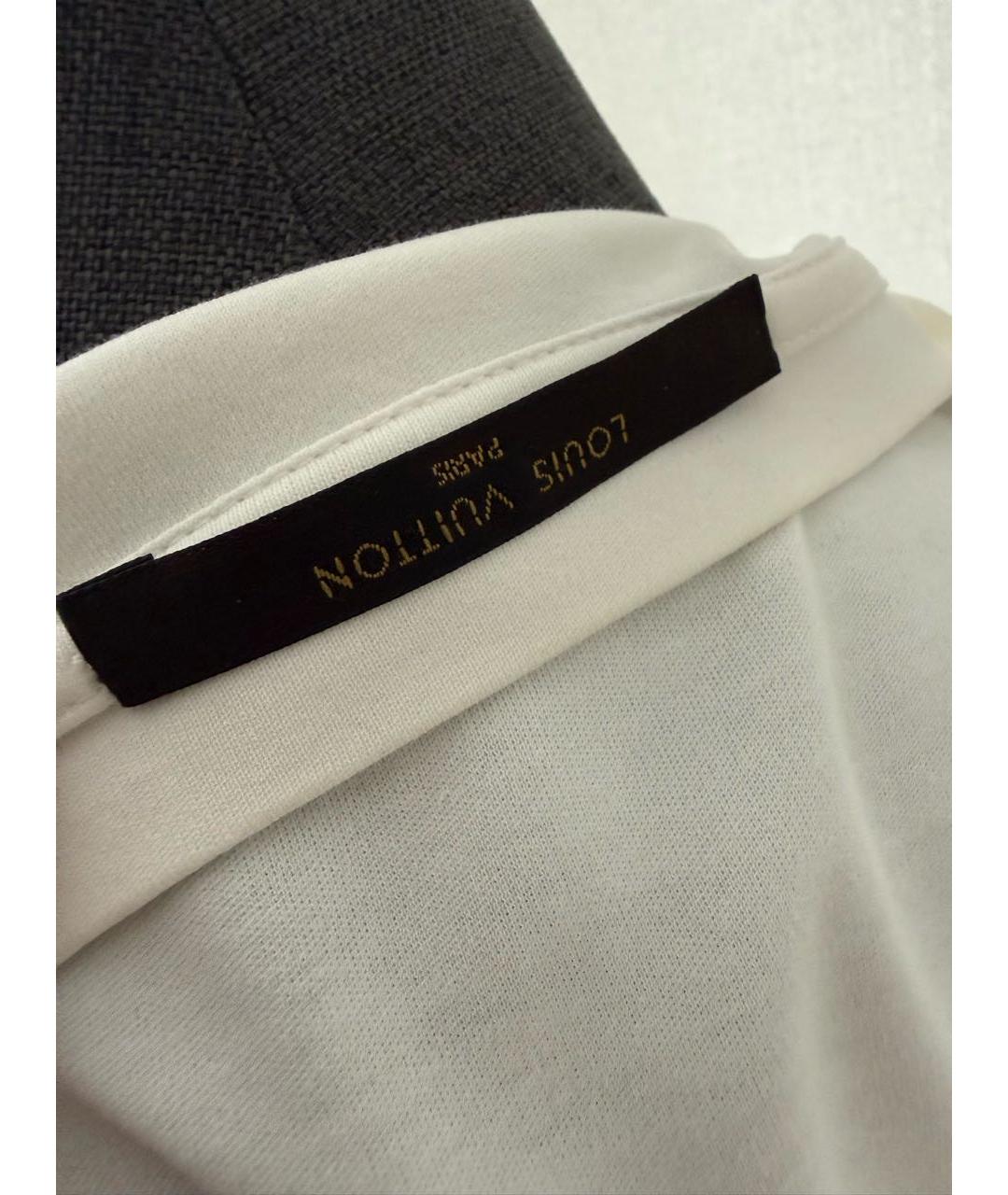 LOUIS VUITTON Бежевая хлопко-шерстяная футболка, фото 4