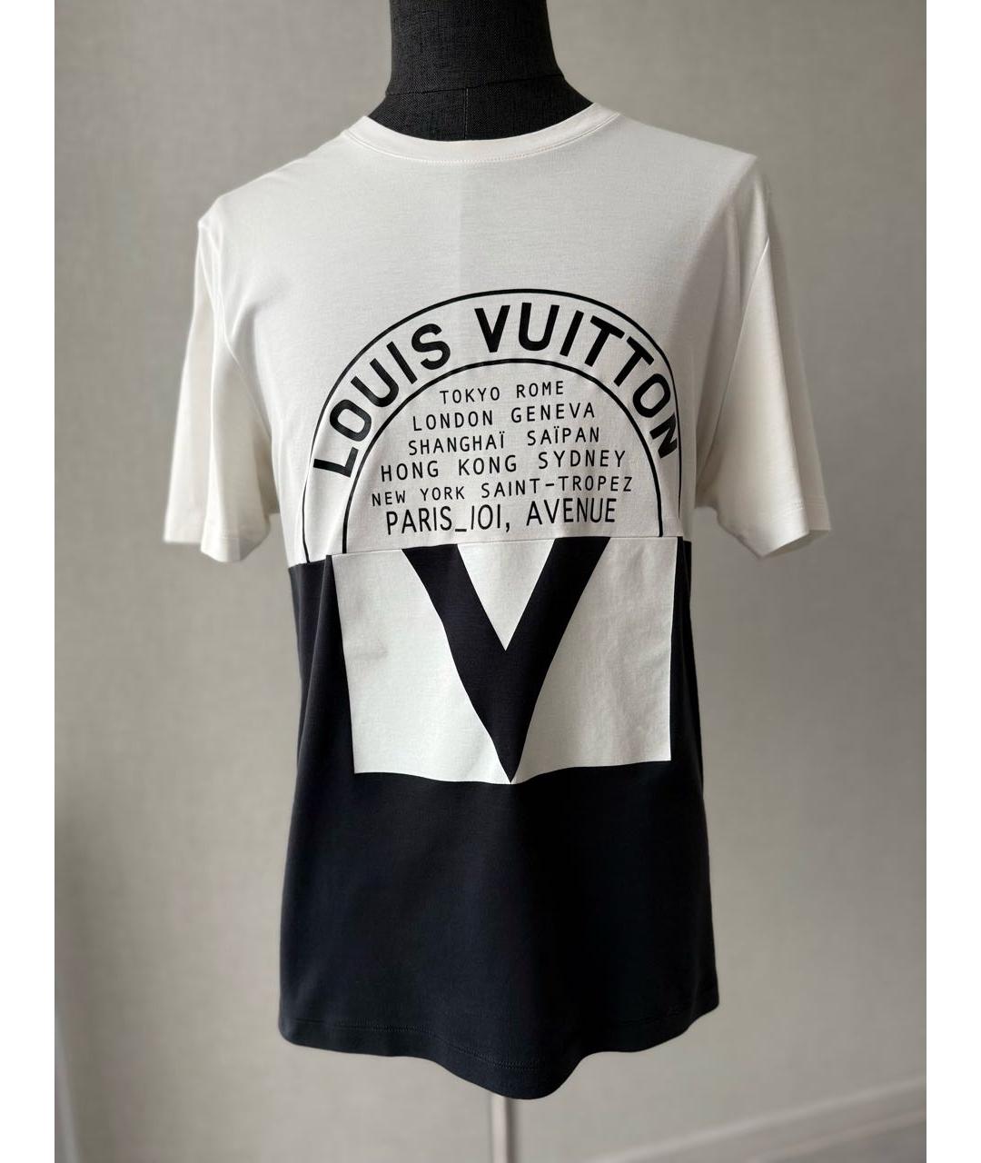 LOUIS VUITTON Бежевая хлопко-шерстяная футболка, фото 5