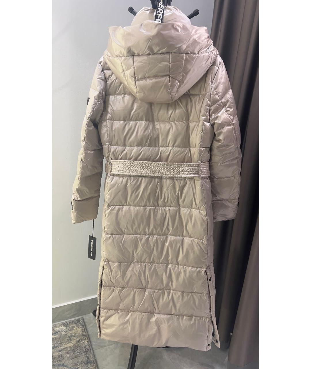 KARL LAGERFELD Бежевый полиэстеровый пуховик, фото 2