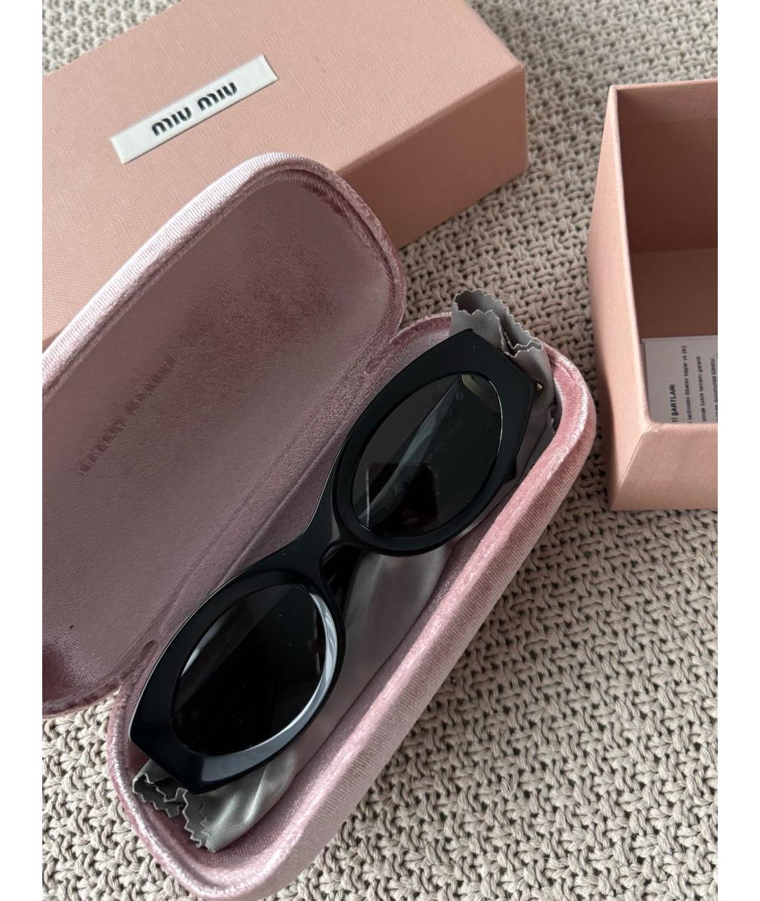 MIU MIU Черные пластиковые солнцезащитные очки, фото 6