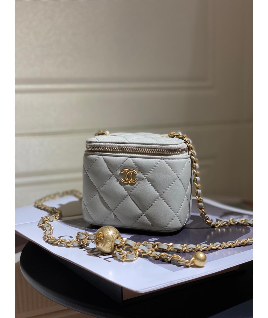 CHANEL Серая кожаная сумка через плечо, фото 9