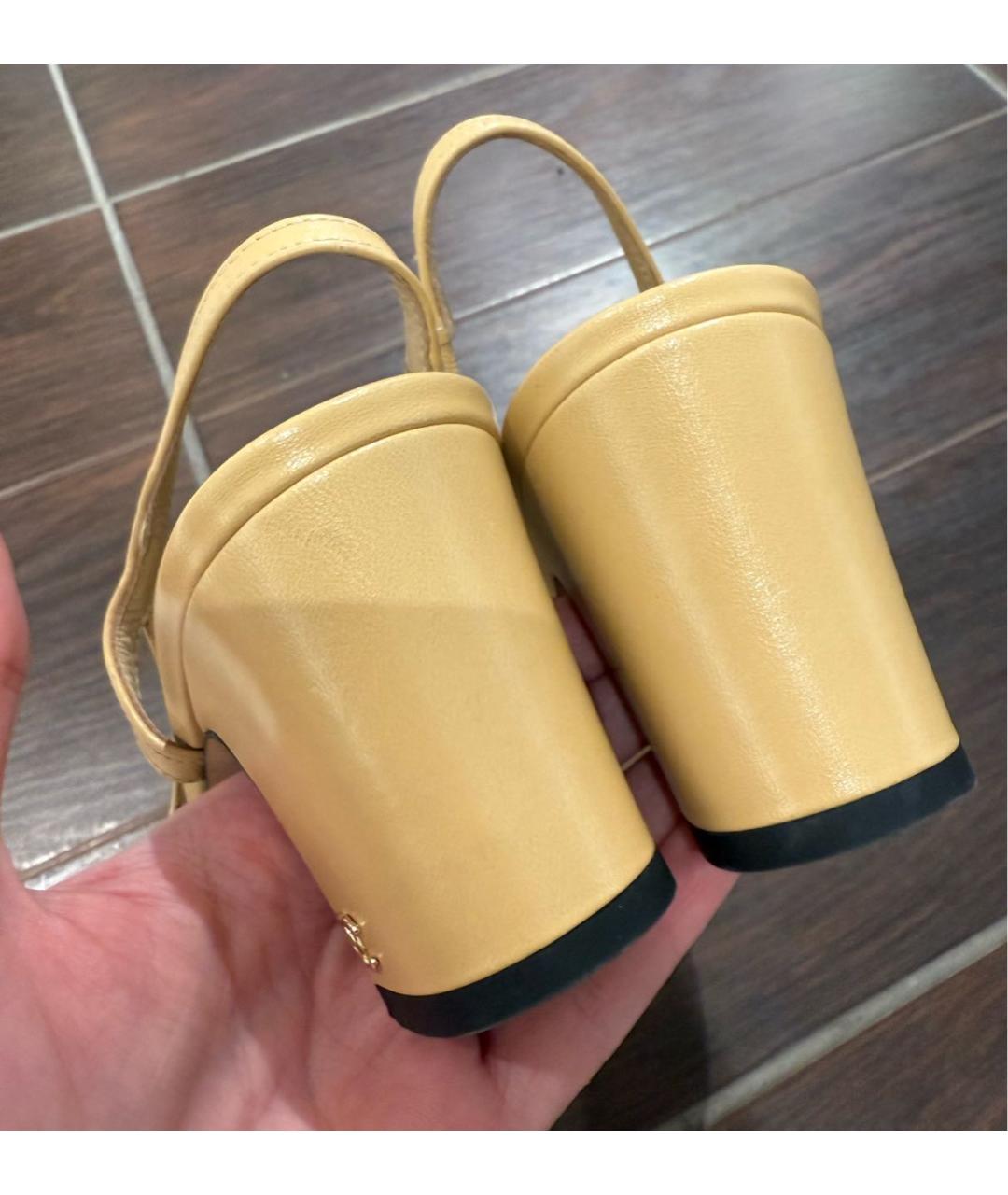 CHANEL Бежевые кожаные туфли, фото 5