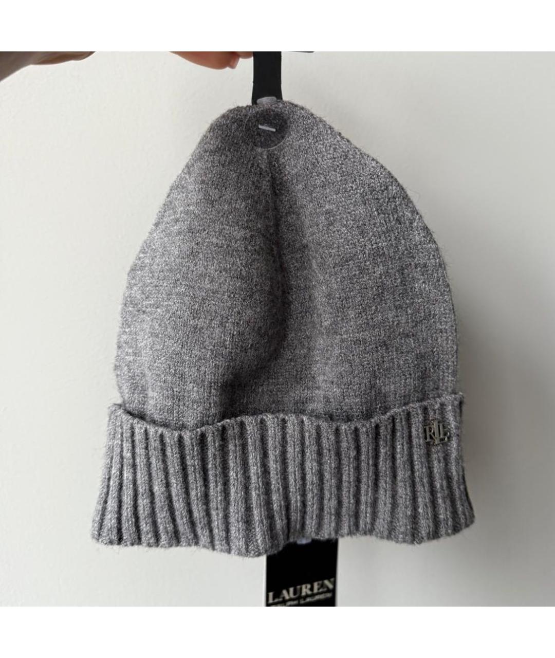 POLO RALPH LAUREN Серая шерстяная шапка, фото 4