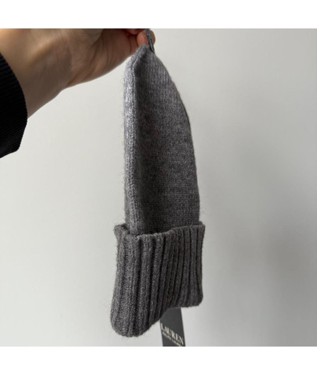 POLO RALPH LAUREN Серая шерстяная шапка, фото 2