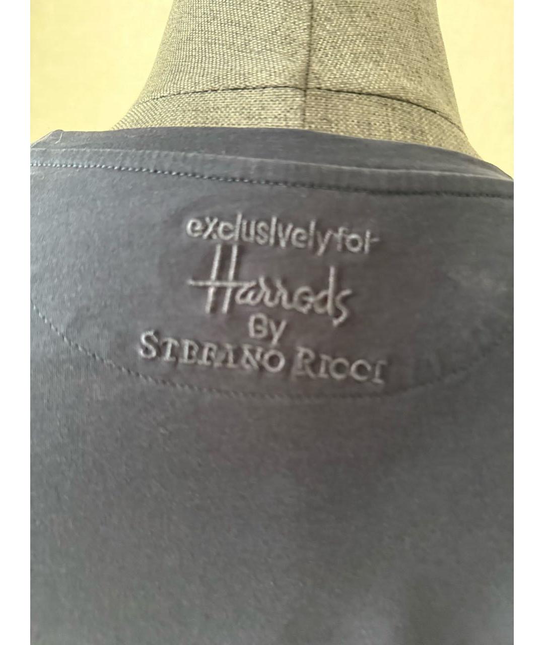 STEFANO RICCI Темно-синяя хлопко-полиэстеровая футболка, фото 3