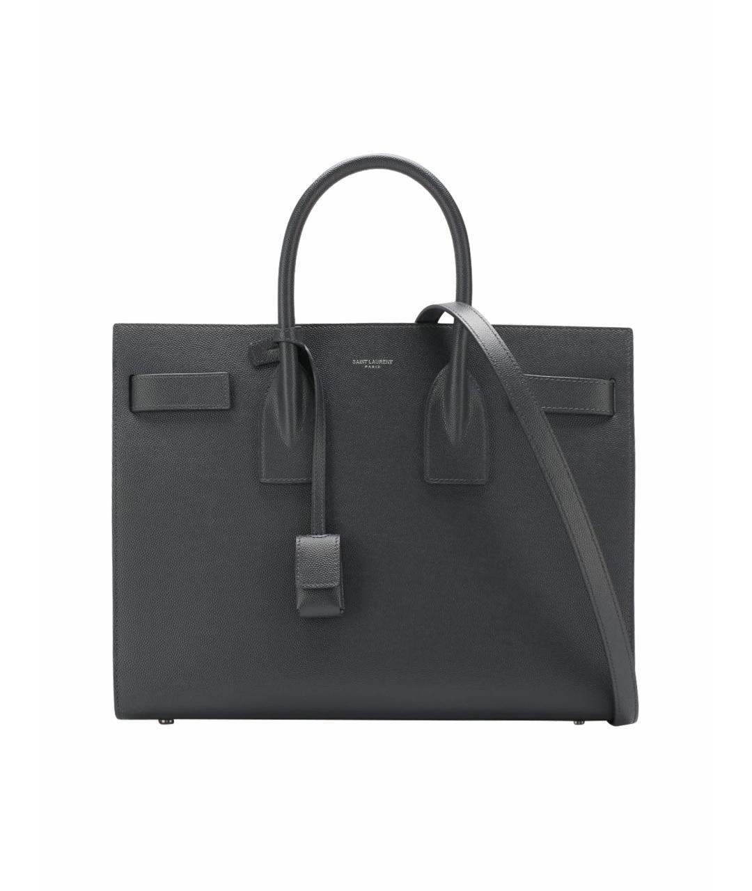 SAINT LAURENT Черная кожаная сумка через плечо, фото 1