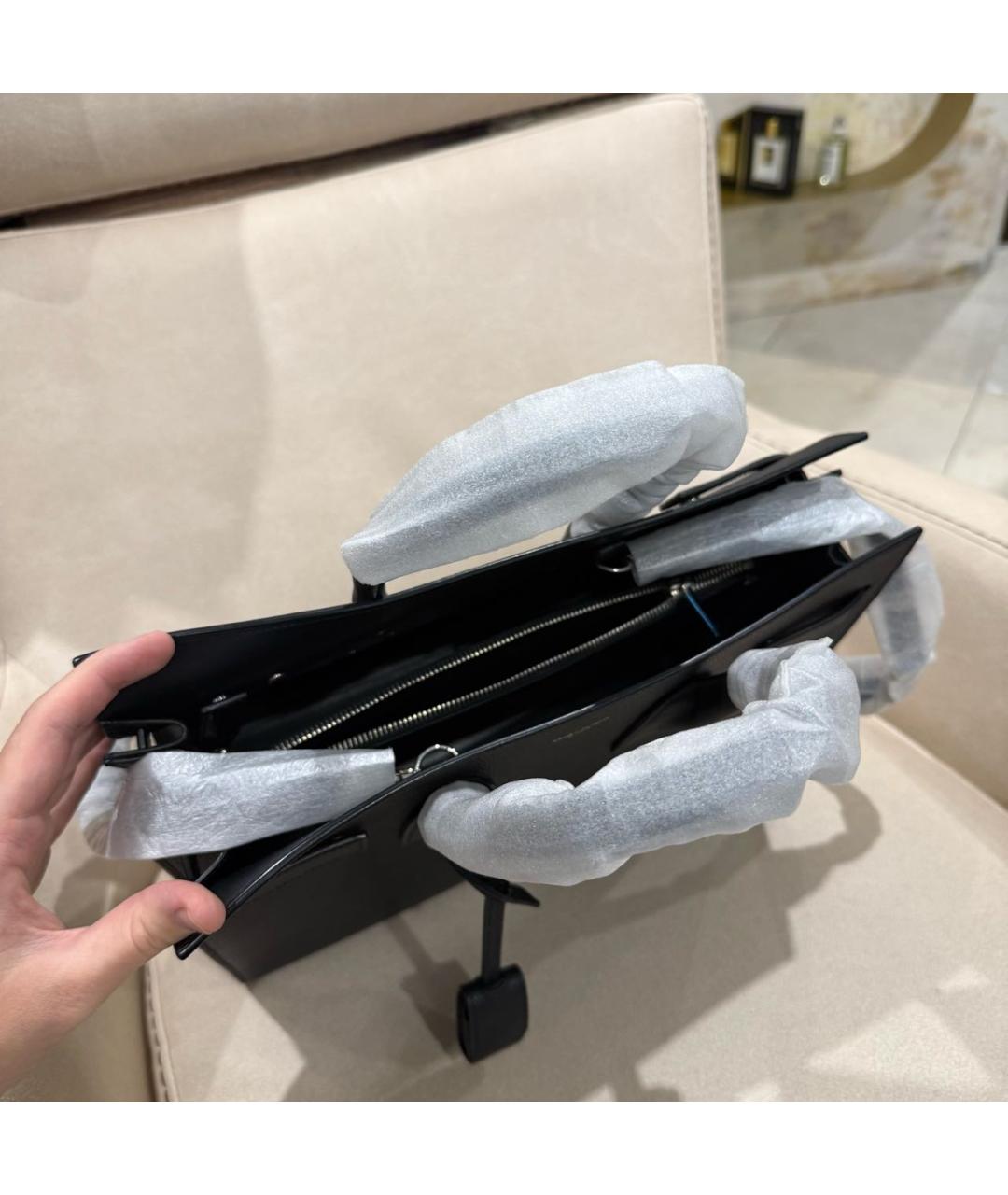 SAINT LAURENT Черная кожаная сумка через плечо, фото 6