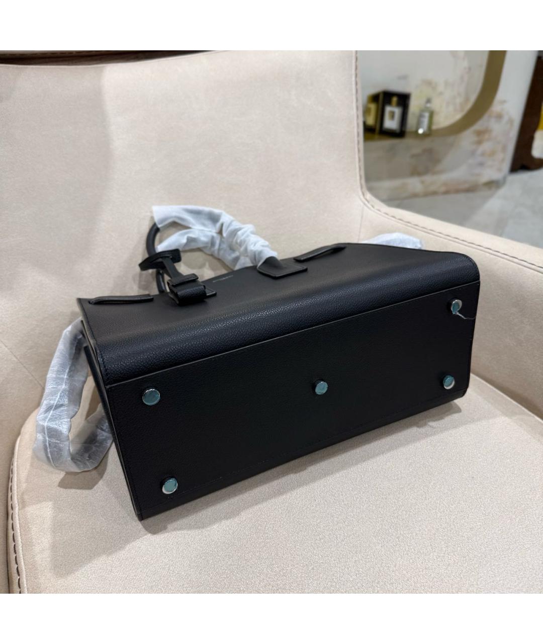 SAINT LAURENT Черная кожаная сумка через плечо, фото 5