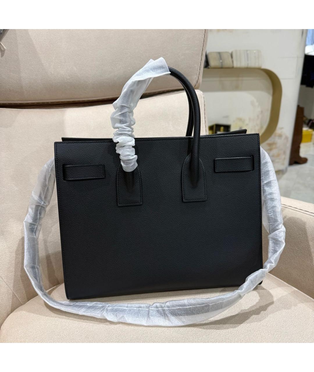 SAINT LAURENT Черная кожаная сумка через плечо, фото 4