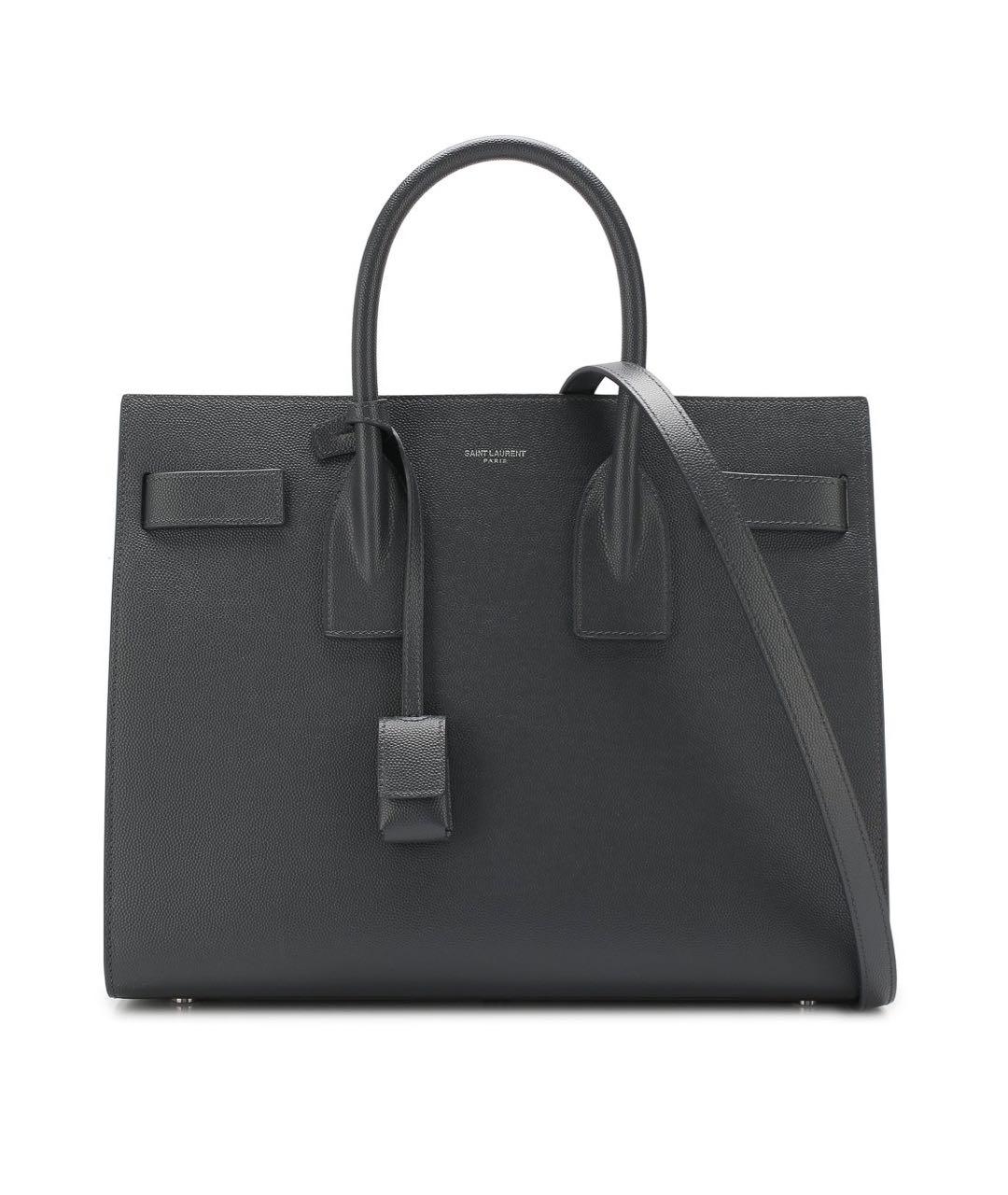 SAINT LAURENT Черная кожаная сумка через плечо, фото 9