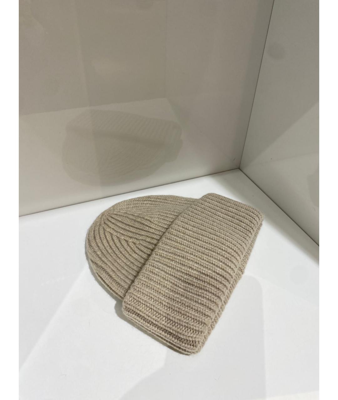 YVES SALOMON Бежевая шерстяная шапка, фото 3