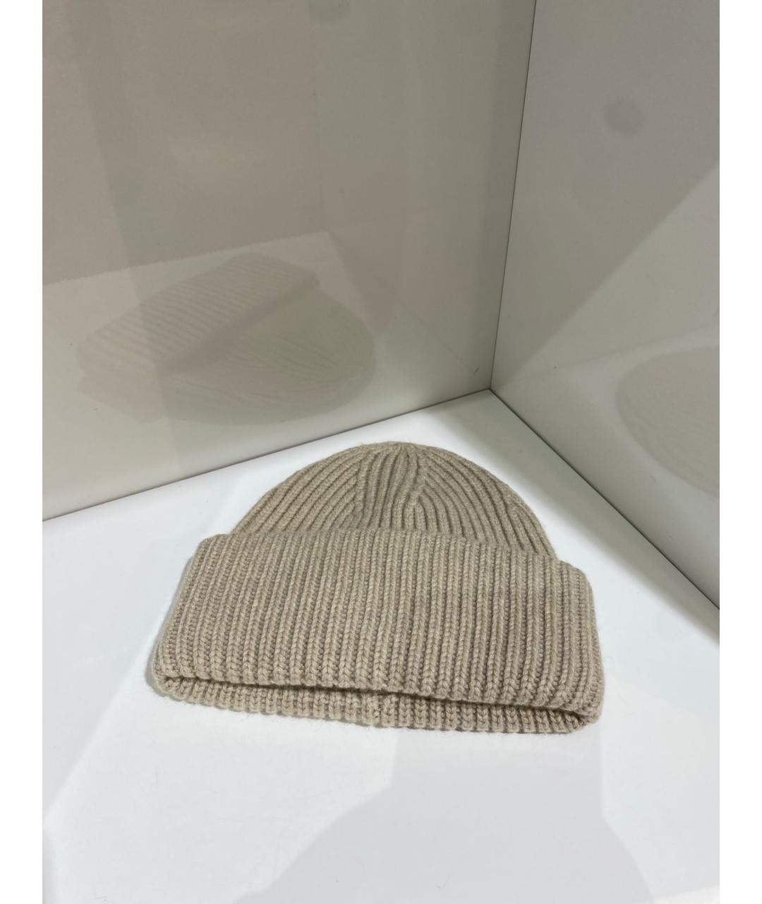 YVES SALOMON Бежевая шерстяная шапка, фото 2