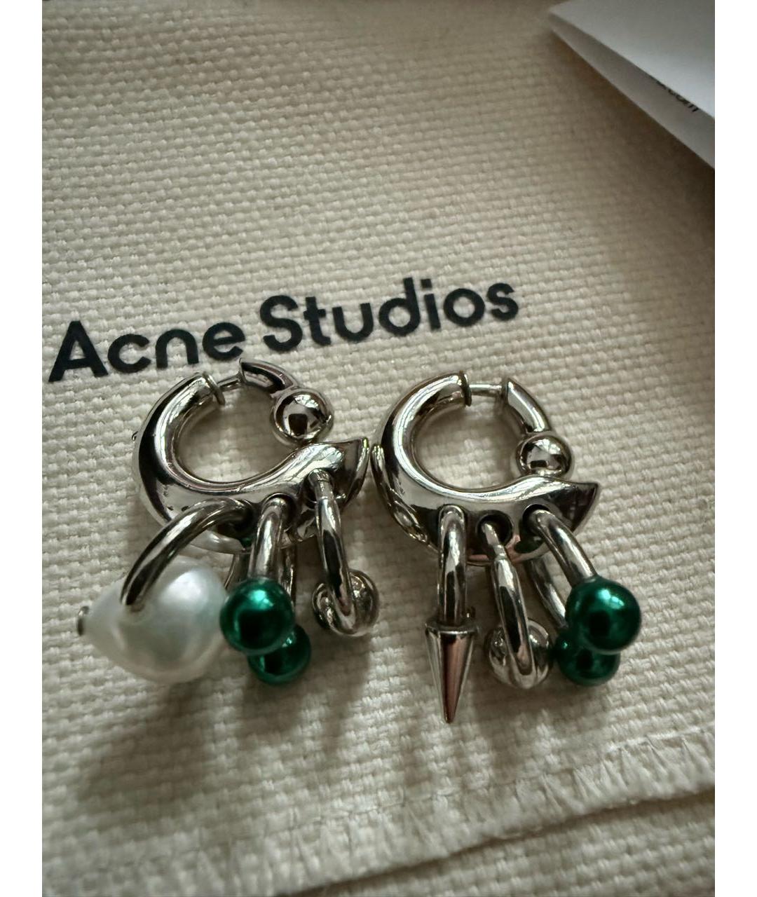 ACNE STUDIOS Серебряные латунные серьги, фото 3