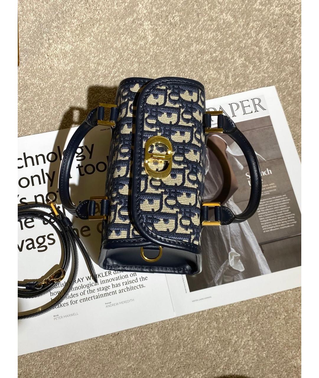 CHRISTIAN DIOR Черная жаккардовая сумка через плечо, фото 5