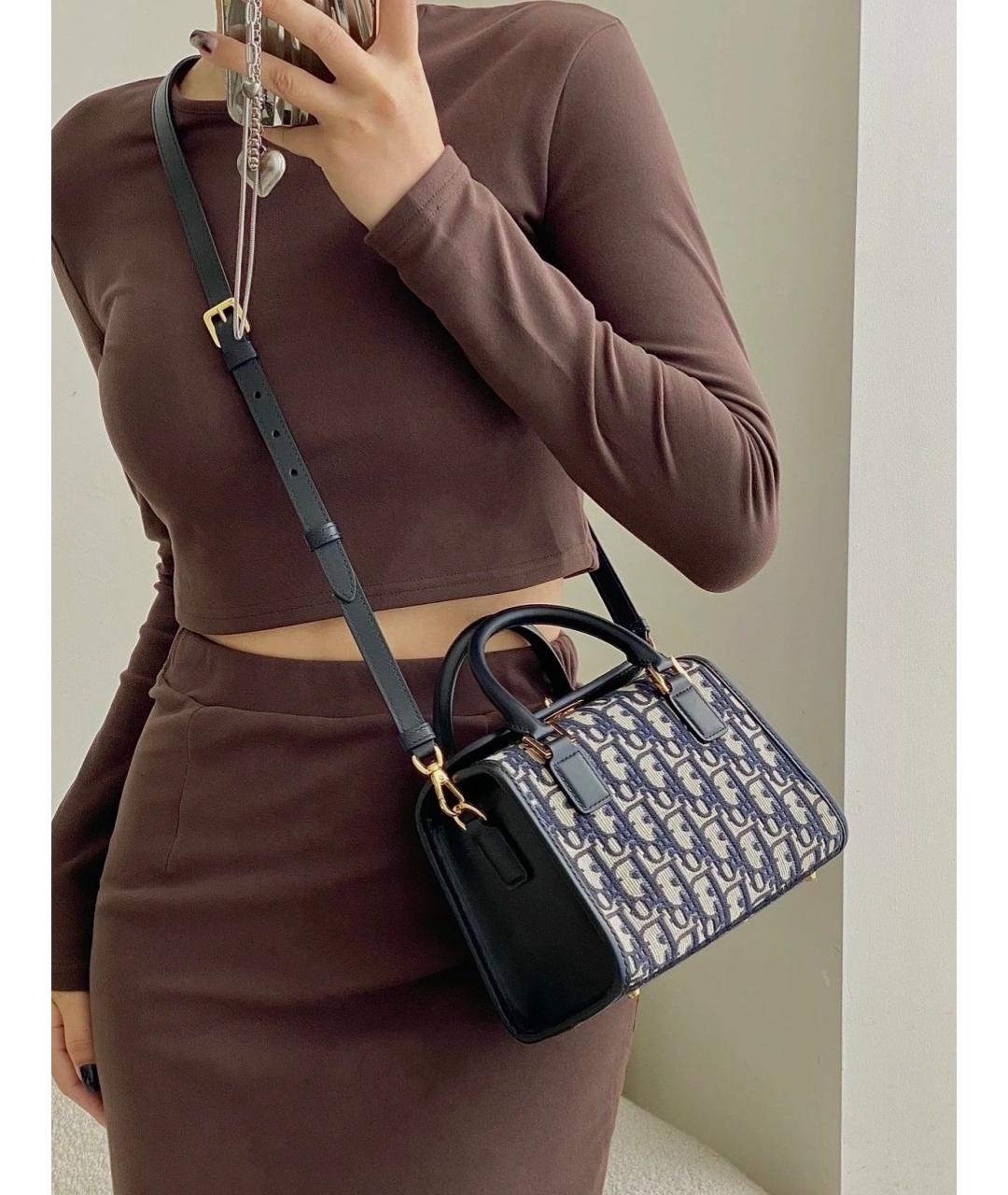 CHRISTIAN DIOR Черная жаккардовая сумка через плечо, фото 8