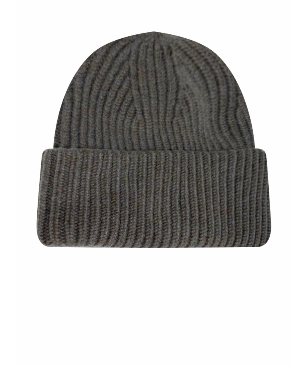 YVES SALOMON Серая шерстяная шапка, фото 1