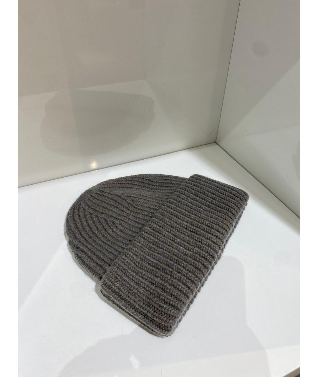 YVES SALOMON Серая шерстяная шапка, фото 3
