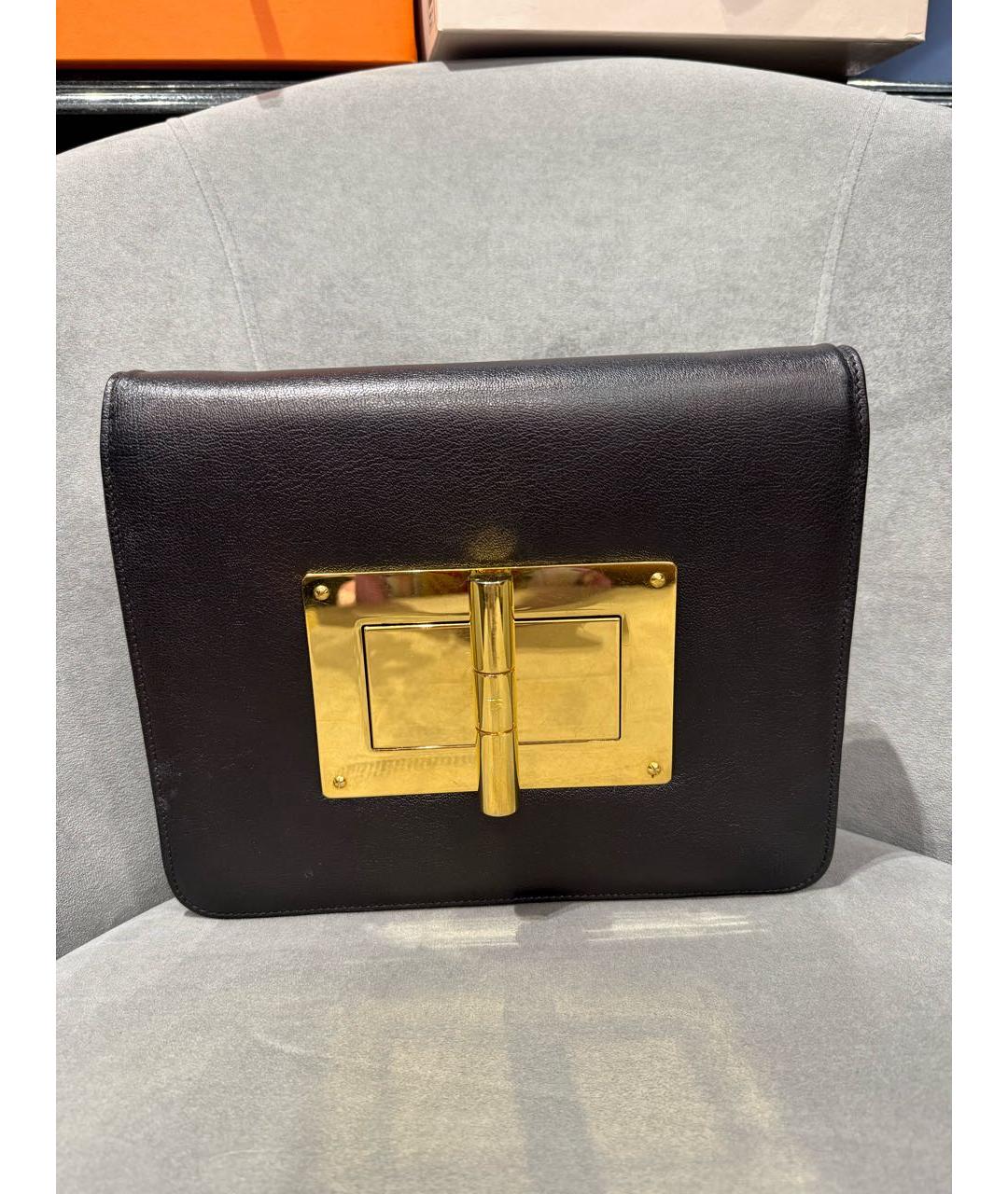 TOM FORD Черная кожаная сумка через плечо, фото 9