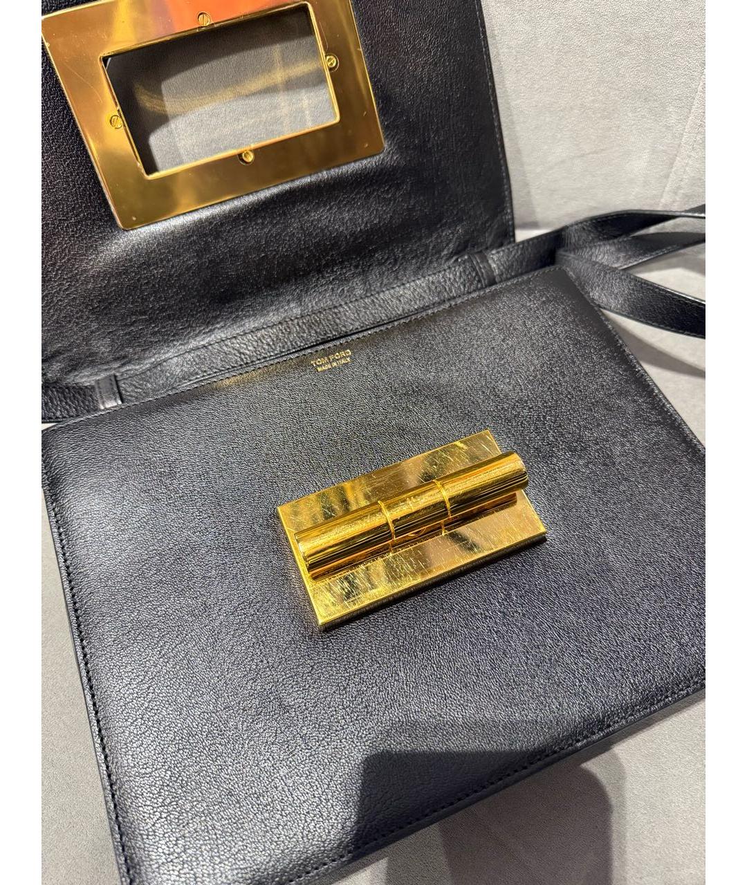 TOM FORD Черная кожаная сумка через плечо, фото 6