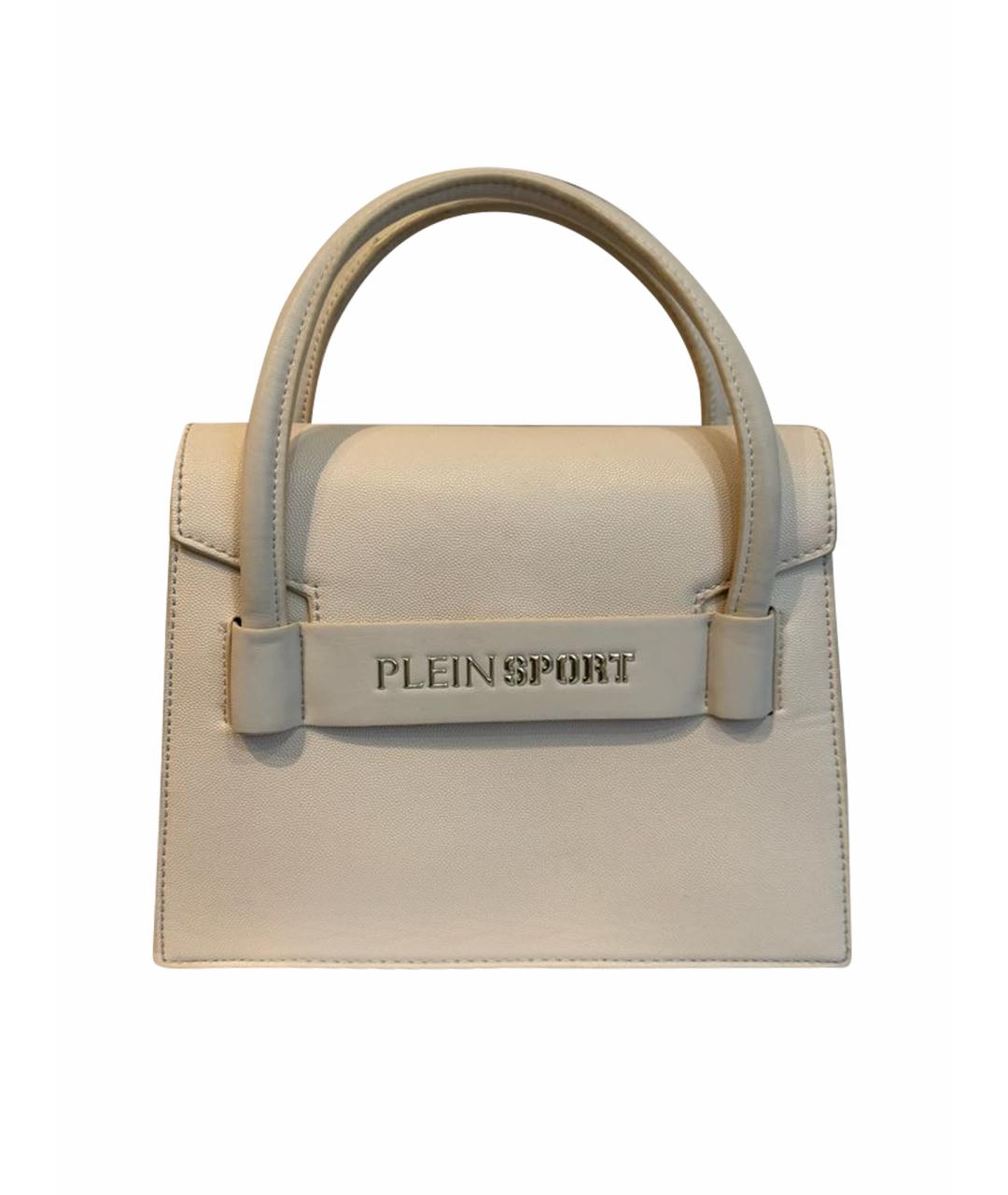 PLEIN SPORT Бежевая сумка с короткими ручками из искусственной кожи, фото 1