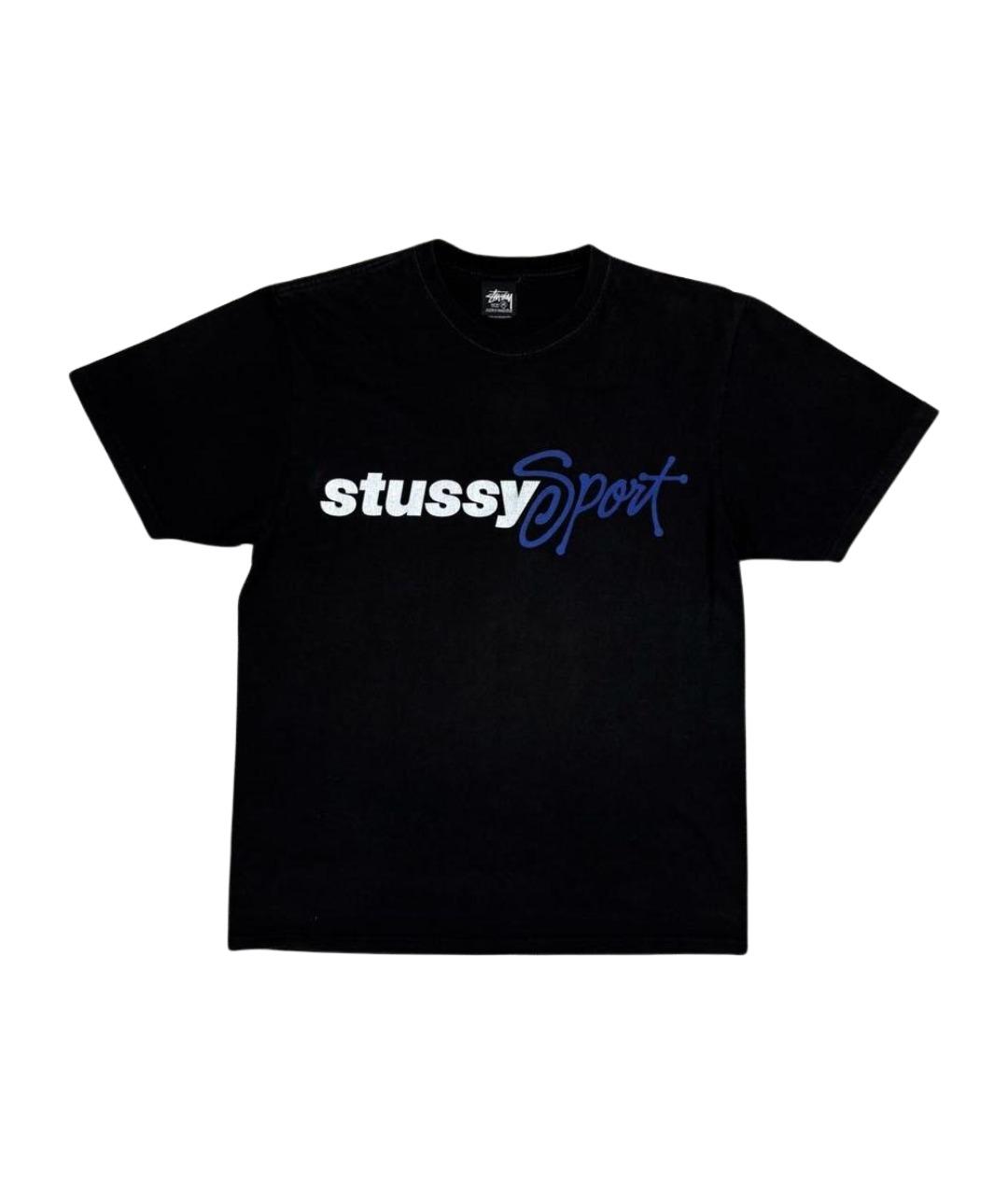 STUSSY Черная хлопковая футболка, фото 1