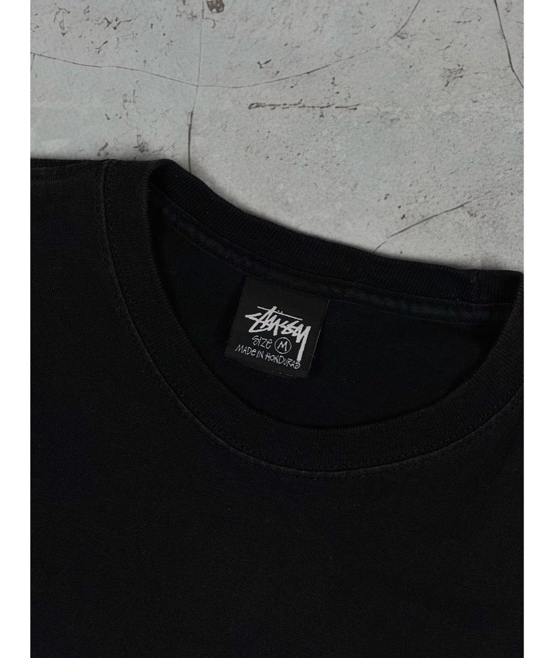 STUSSY Черная хлопковая футболка, фото 4